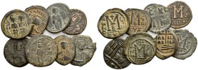Lot of 8 bronzes IV cent.