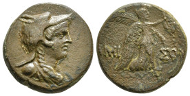 PONTOS. Amisos. Time of Mithradates VI Eupator (Circa 95-90 or 80-70 BC). Ae.
Obv: Draped bust of Amazon right, wearing wolf skin.
Rev: AMI - ΣOY.
Nik...