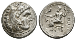 KINGS OF MACEDON. Philip III Arrhidaios (323-317 BC). Drachm. Sardeis.
Obv: Head of Herakles right, wearing lion skin.
Rev: ΦIΛIΠΠOY.
Zeus seated left...