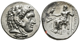 KINGS OF MACEDON. Alexander III 'the Great' (336-323 BC). Tetradrachm. Tarsos.
Obv: Head of Herakles right, wearing lion skin.
Rev: BAΣIΛEΩΣ AΛΕΞΑΝΔΡΟ...