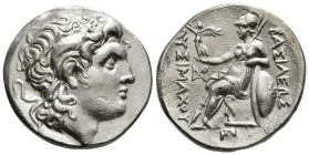 KINGS OF THRACE (Macedonian). Lysimachos (305-281 BC). Tetradrachm.
Obv: Diademed head of the deified Alexander right, with horn of Ammon.
Rev: BAΣΙ...
