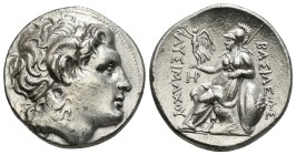 KINGS OF THRACE (Macedonian). Lysimachos (305-281 BC). Tetradrachm.
Obv: Diademed head of the deified Alexander right, with horn of Ammon.
Rev: BAΣΙ...
