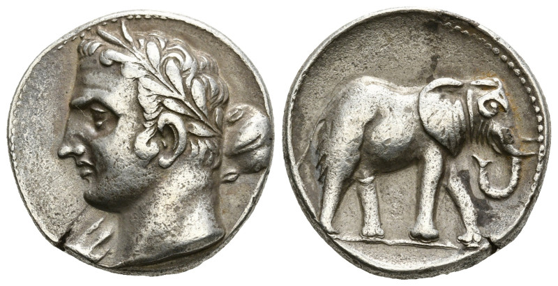 North Africa, Carthage AR 1½ Shekel. Uncertain Iberian mint (Carthago Nova?), ci...