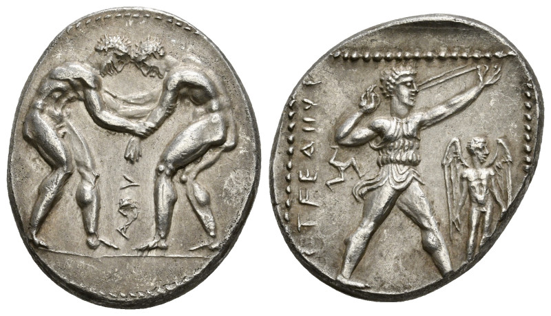 PAMPHYLIA. Aspendos. Circa 380/75-330/25 BC. Stater. Two nude wrestlers, standin...