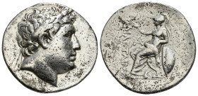 KINGS OF PERGAMON. Eumenes I (263-241 BC) or Attalos I (241-197 BC). Tetradrachm.
Obv: Laureate head of Philetairos right.
Rev: ΦIΛETAIPOY.
Athena sea...