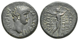 PHRYGIA. Apamea. Nero (54-68). Ae. M. Vettius Nigrus, magistrate. Obv: ΝΕΡΩΝ ΣΕΒΑΣΤΟΣ. Bare head right. Rev: ΕΠΙ Μ OVETTIOV NIΓPOV / KOINON ΦΡVΓΙΑΣ ΑΠ...