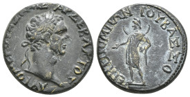 GALATIA. Ancyra. Nerva (96-98). Ae. T. Pomponius Bassus, presbeutes and antistrategos.
Obv: ΑΥΤΟ ΝΕΡΟΥΑΣ ΚΑΙΣΑΡ ΣΕΒΑΣΤΟΣ.
Laureate head right.
Rev: ΕΠ...