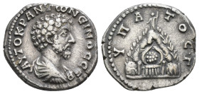 CAPPADOCIA. Caesarea. Marcus Aurelius (161-180). Didrachm.
Obv: AYTOKP ANTωNЄINOC CЄB.
Bare head right.
Rev: YΠATOC Γ.
Mount Argaeus with trees; on su...