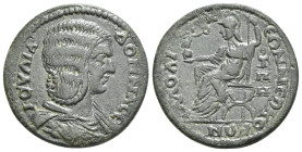 Phrygia, Laodicea ad Lycum Julia Domna, wife of Septimius Severus Bronze circa 193-211, Æ Draped bust r. Rev. Athena seated l., holding sceptre and Ni...
