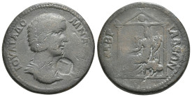 PISIDIA, Timbriada. Julia Domna. Augusta, AD 193-217. Æ. Draped bust right: c/m: TI within circular incuse / Cybele, holding patera and cornucopia, se...