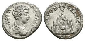 CAPPADOCIA. Caesarea. Geta (Caesar, 198-209). Drachm. Dated RY 16 of Septimius Severus (207/8).
Obv: A CЄΠTI ΓЄTAC KAI.
Bareheaded, draped and cuirass...