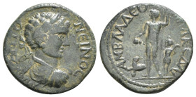 PISIDIA. Amblada. Caracalla (198-217). Ae
Obv: M AY ANTΩNЄINOC. Laureate, draped and cuirassed bust right. Rev: AMBΛAΔЄΩN ΛAKЄΔAI. Dionysus standing f...