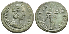 Thrace. Deultum. Julia Mamaea. Augusta AD 222-235. Obv : IVLIA MAMAEA AVG, diademed and draped bust right / COL FL PA C DEVLT,Salus standing right, fe...