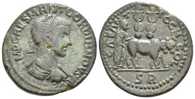 PISIDIA. Antioch. Gordian III (238-244). Ae.
Obv: IMP CAES M ANT GORDIANVS AVG.
Laureate, draped and cuirassed bust right.
Rev: CAE ANTIOCH COL / S R....