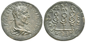 PISIDIA, Comama. Maximinus I. AD 235-238. Æ . Laureate, draped, and cuirassed bust right, seen from behind / Vexillum between signa. Von Aulock, Komam...