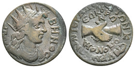 PHRYGIA. Hierapolis. Pseudo-autonomous. Time of Philip I 'the Arab' (244-249). Ae. Homonoia issue with Smyrna.
Obv: ΛΑΙΡΒΗΝΟϹ.
Radiate and draped bust...
