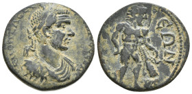 PHRYGIA, ????Docimeium??. Macrinus. AD 217-218. Æ. Laureate head right / Hercules standing with club right. 9,11 g - 26,20 mm