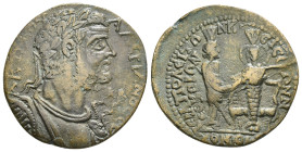 PHRYGIA. Hierapolis. Valerian I (253-260). Ae. Homonoia issue with Ephesus.
Obv: Α Κ Π Λ ΟΥΑΛЄΡΙΑΝΟϹ.
Laureate, draped, and cuirassed bust right, wear...