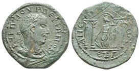CILICIA. Anemurium. Valerian I (253-260). Ae. Dated RY 2 (254/5).
Obv: AY K ΠO ΛIC OYAΛЄPIANON.
Radiate, draped and cuirassed bust right.
Rev: ANЄMOVP...