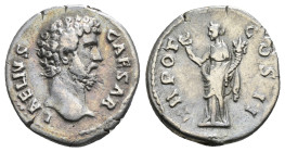 AELIUS (Caesar, 136-138). Denarius. Rome.
Obv: L AELIVS CAESAR.
Bare head right.
Rev: TR POT COS II.
Felicitas standing left, holding caduceus and cor...