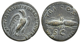 HADRIAN (117-138). Semis. Rome.
Obv: IMP CAESAR TRAIAN HADRIANVS AVG.
Eagle standing right, head left, with wings spread.
Rev: P M TR P COS III / S C....