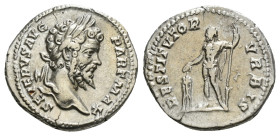 SEPTIMIUS SEVERUS (193-211). Denarius. Rome.
Obv: SEVERVS AVG PART MAX.
Laureate head right.
Rev: RESTITVTOR VRBIS.
Septimius Severus standing left, h...