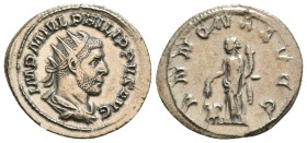 PHILIP I 'THE ARAB' (244-249). Antoninianus. Rome.
Obv: IMP M IVL PHILIPPVS AVG.
Radiate, draped and cuirassed bust right.
Rev: ANNONA AVGG.
Annona st...
