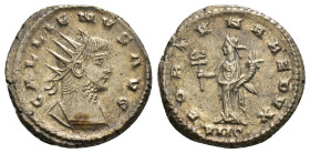 GALLIENUS (253-268). Antoninianus. Antioch.
Obv: GALLIENVS AVG.
Radiate and cuirassed bust right.
Rev: FORTVNA REDVX / VIIC•.
Fortuna standing left, h...