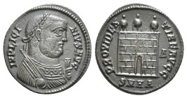 LICINIUS I (308-324). Follis. Heraclea.
Obv: IMP LICINIVS AVG.
Laureate bust right, wearing imperial mantle, holding sceptre and mappa.
Rev: PROVIDENT...
