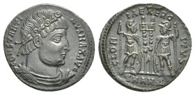 CONSTANTINE I 'THE GREAT' (307/10-337). Follis. Antioch.
Obv: CONSTANTINVS MAX AVG.
Diademed, draped and cuirassed bust right.
Rev: GLORIA EXERCITVS /...