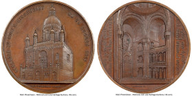 Leopold I bronze "Cologne Glockengasse Synagogue" Medal 1861-Dated MS64 Brown NGC, Ixelles Mint, Hoydonck-182. By Jacques Wiener. 59mm. A depiction of...