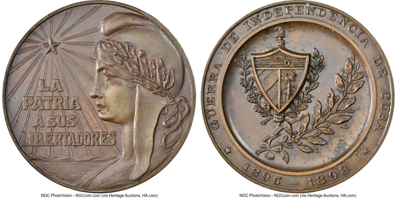 Republic bronze "War of Independence" Medal 1898-Dated MS64 Brown NGC, 35mm. A l...