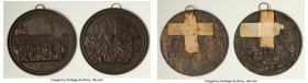 Pair of Uncertified lead "French Revolution" Uniface Galvanos 1789-Dated AU, 1) "Arrival of the King in Paris" Galvano, cf. Hennin-62 2) "Siege of Bas...