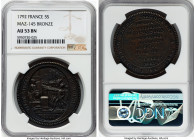 Republic bronze Essai Medallic 5 Sols 1792 AU53 Brown NGC, Birmingham (Soho) mint, KM-Tn31, Maz-145. Mintage: 40. HID09801242017 © 2024 Heritage Aucti...