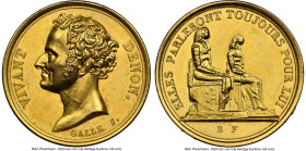 "Vivant Denon - First Director of The Louvre" gilt-bronze Medal ND (1808-Dated) MS62 NGC, Bramsen-799. 18mm. By Galle and Brenet. Part of a medal seri...
