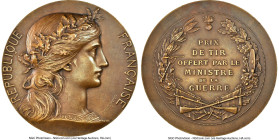 Republic bronze "Shooting Prize" Medal ND (1849-1899) MS62 Brown NGC, 50mm. By Daniel Dupuis. Head of Marianne to the right, hair held back by a ribbo...