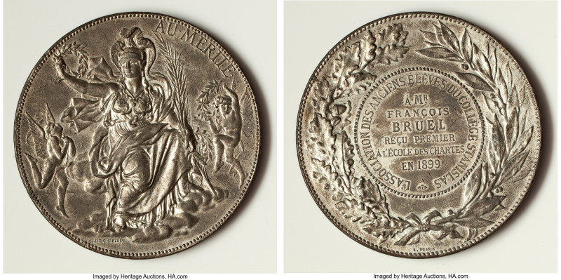"Collège Stanislas de Paris First Place Award" tin Medal 1899 AU, 68mm. 103.32gm...