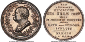 Bremen. City silver "Simon Hermann von Post" Medal 1803-Dated MS62 NGC, Jungk-25. 44mm. By F.W. Loos. Commemorating the 50th anniversary of the servic...
