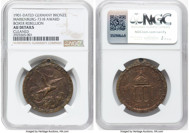 Wilhelm II bronze "Boxer Rebellion" Award Medal 1901-Dated AU Details (Cleaned) ...
