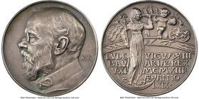 Wilhelm II silver "Ludwig III of Bavaria" Medal 1913-Dated MS64 NGC, Kienast-26. By Karl Goetz. Commemorating the accession of King Ludwig of Bavaria....