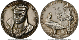 Wilhelm II silver "Red Baron" Medal 1918-Dated MS62 NGC, Kienast-288. 36mm. By Karl Goetz. Commemorating the death of the German fighter pilot Manfred...