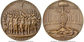 Weimar Republic bronze "Rutli Oath" Medal 1923-Dated MS64 Brown NGC, Kienast-297. 36mm. By Karl Goetz. Based on the Krupp Works strike that occurred d...