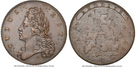 James III bronze "Restoration of the Kingdom" Medal 1708-Dated MS62 Brown NGC, Eimer-427, MI-313-314 (Plate CXXVI, Number 5). By N. Roettier. 30mm. Is...