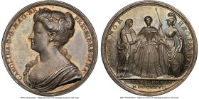 George II silver "Caroline Coronation" Medal 1727 MS63 NGC, Eimer-512, MI-480-8. 35mm. By John Croker. High relief and bright tangerine, dandelion, an...