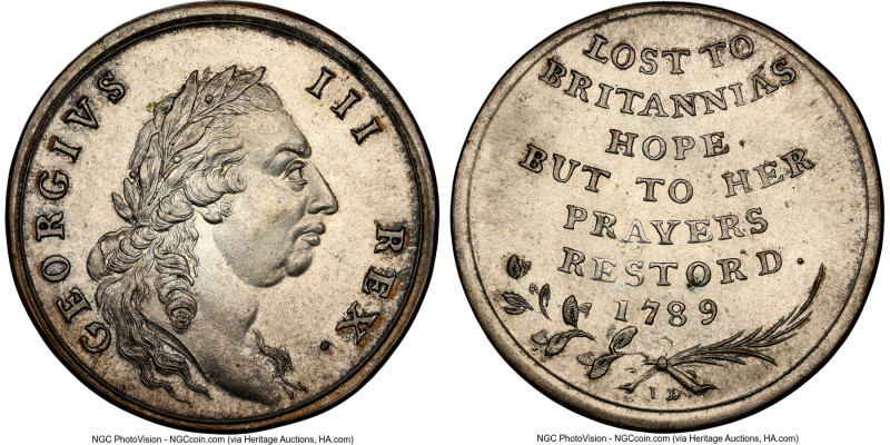 Middlesex. George III silvered "National Series" 1/2 Penny Token 1789 MS65 NGC, ...