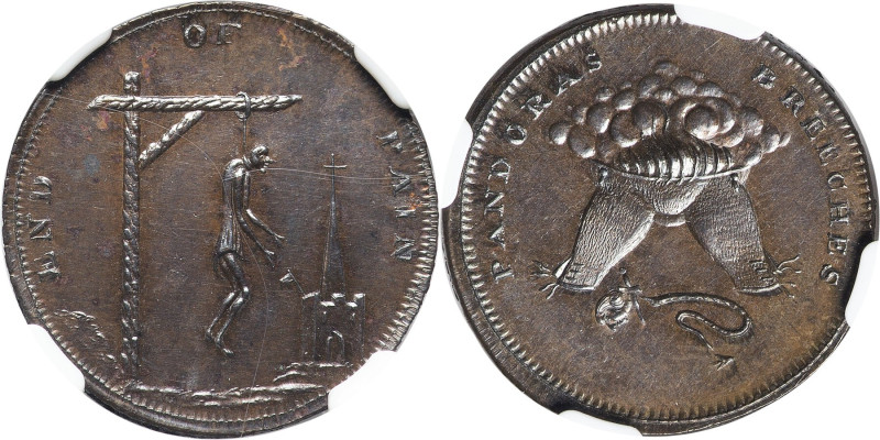 Middlesex. Spence's "End of Pain" Farthing Token ND (c.1790) MS63 NGC, D&H-1110....