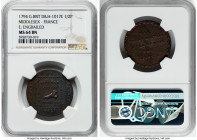 Middlesex. France 1/2 Penny Token 1794 MS64 Brown NGC, D&H-1017E. Edge: Engrailed. Political and Social Series. HID09801242017 © 2024 Heritage Auction...