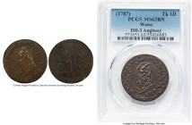 Wales. Anglesey copper Penny Token ND (1787) MS63 Brown PCGS, D&H-3. Five acorns on right of wreath. Edge: EDW. HUGHES. THO. WILLIAMS. IOHN. DAWES + P...