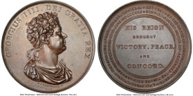 William IV bronze "Death of George IV" Medal 1830 MS63 Brown NGC, BHM-1363, Eimer-1217. 61mm. By Joseph Stothard. Date below bust of May 1826. Glossy ...