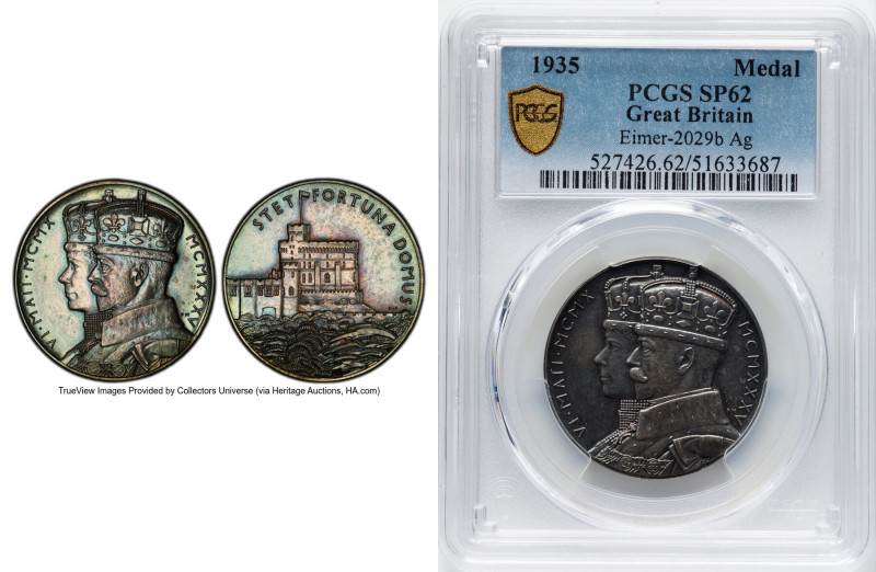 George VI silver Specimen "Coronation" Medal 1935 SP62 PCGS, Eimer-2029b. HID098...
